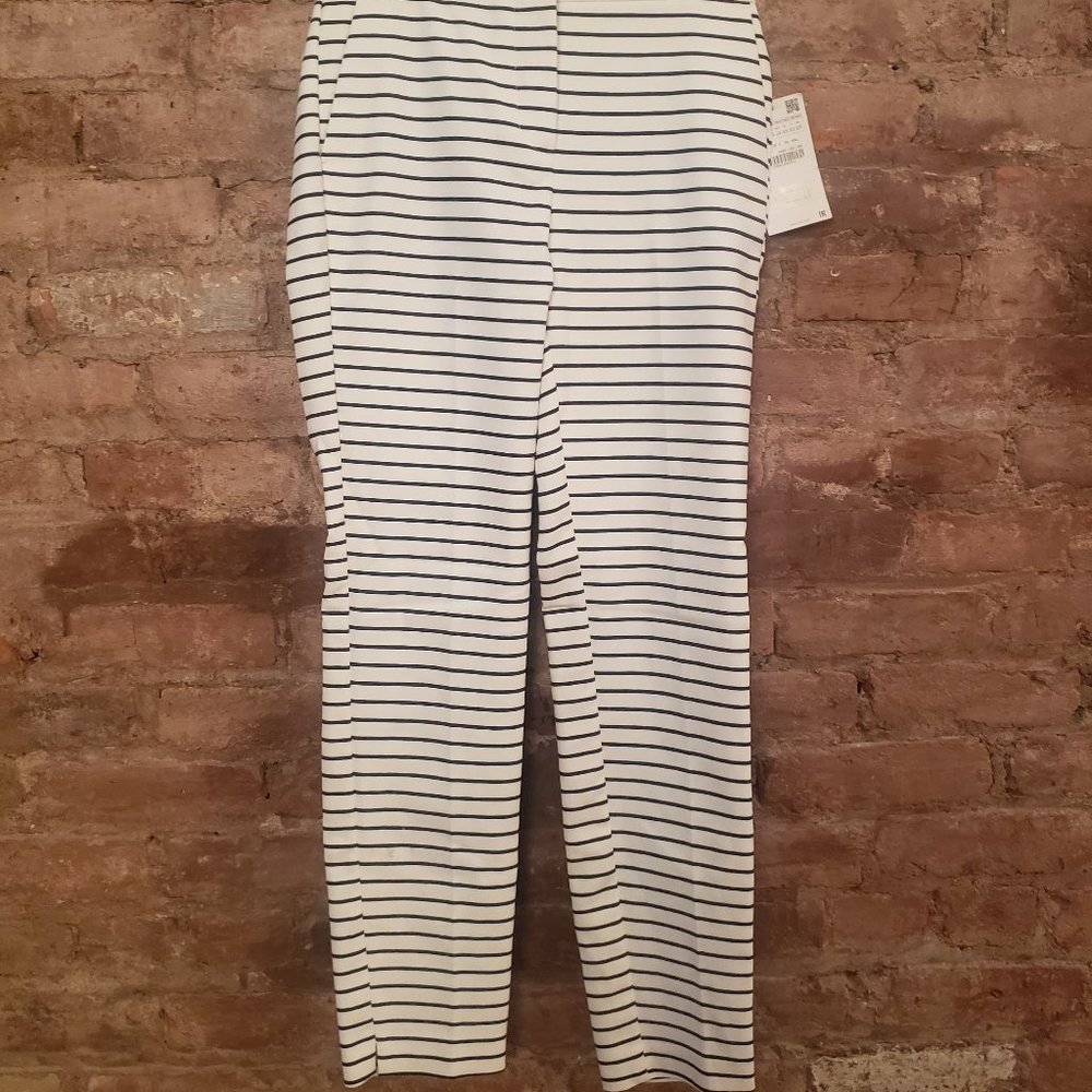 Zara Navy and White Striped XS Pants